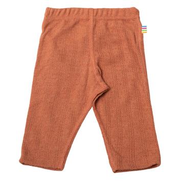 Joha - Leggings i uld/Silke med hul mønster - brandt orange
